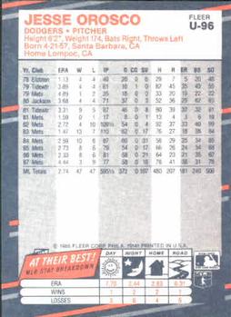 Jesse Orosco  baseball card collectible - Main Image 2