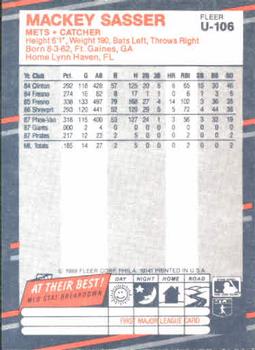 Mackey Sasser  baseball card collectible - Main Image 2