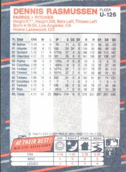 Dennis Rasmussen  baseball card collectible - Main Image 2