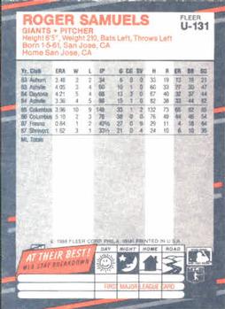 Roger Samuels  baseball card collectible - Main Image 2