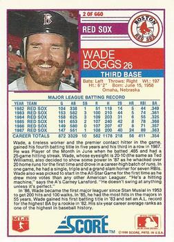 Wade Boggs  baseball card collectible - Main Image 2