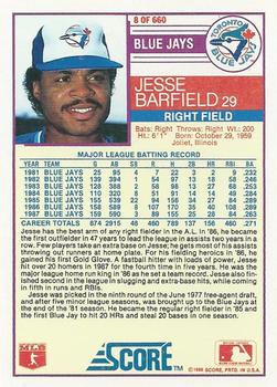 Jesse Barfield  baseball card collectible - Main Image 2