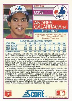 Andres Galarraga  baseball card collectible - Main Image 2