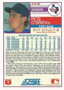 Pete O’Brien  baseball card collectible - Main Image 2