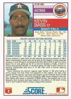 Kevin Bass  baseball card collectible - Main Image 2