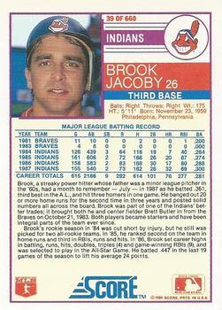 Brook Jacoby  baseball card collectible - Main Image 2