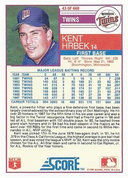 Kent Hrbek  baseball card collectible - Main Image 2