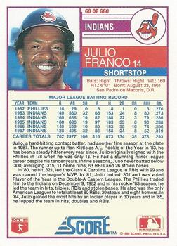 Julio Franco  baseball card collectible - Main Image 2