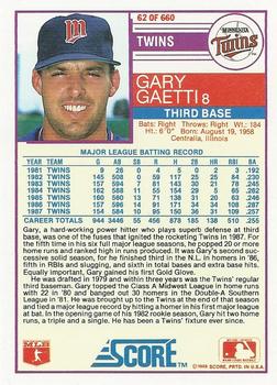 Gary Gaetti  baseball card collectible - Main Image 2
