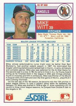 Mike Witt  baseball card collectible - Main Image 2