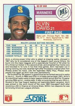 Alvin Davis  baseball card collectible - Main Image 2