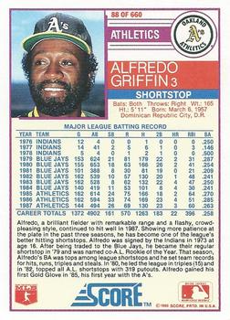 Alfredo Griffin  baseball card collectible - Main Image 2