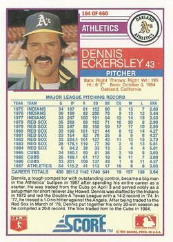 Dennis Eckersley  baseball card collectible - Main Image 2