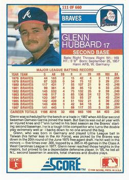 Glenn Hubbard  baseball card collectible - Main Image 2