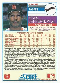 Stan Jefferson  baseball card collectible - Main Image 2
