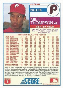 Milt Thompson  baseball card collectible - Main Image 2