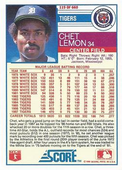 Chet Lemon  baseball card collectible - Main Image 2