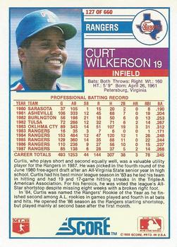 Curt Wilkerson  baseball card collectible - Main Image 2