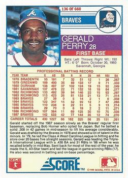 Gerald Perry  baseball card collectible - Main Image 2