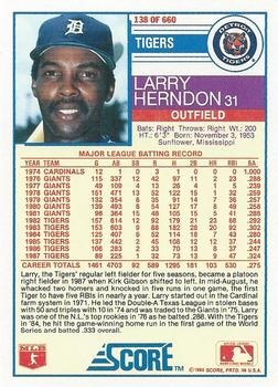 Larry Herndon  baseball card collectible - Main Image 2