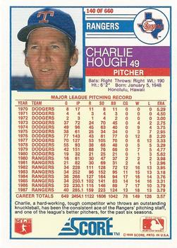 Charlie Hough  baseball card collectible - Main Image 2