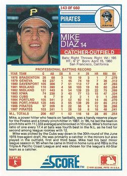 Mike Diaz  baseball card collectible - Main Image 2