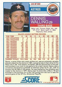 Dennis Walling  baseball card collectible - Main Image 2