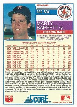 Marty Barrett  baseball card collectible - Main Image 2