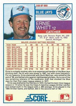 Ernie Whitt  baseball card collectible - Main Image 2