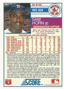 Sam Horn  baseball card collectible - Main Image 2