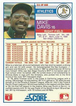 Mike Davis  baseball card collectible - Main Image 2