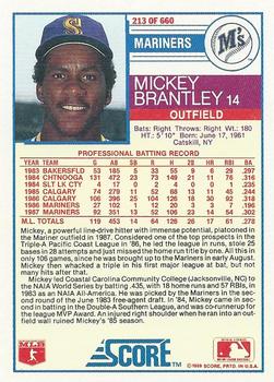 Mickey Brantley  baseball card collectible - Main Image 2