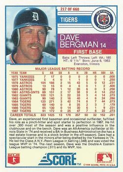 Dave Bergman  baseball card collectible - Main Image 2
