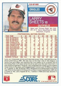 Larry Sheets  baseball card collectible - Main Image 2