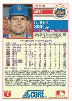 Doug Sisk  baseball card collectible - Main Image 2