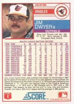 Jim Dwyer  baseball card collectible - Main Image 2