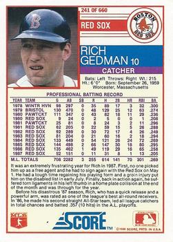 Rich Gedman  baseball card collectible - Main Image 2