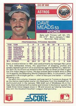 Dave Meads  baseball card collectible - Main Image 2