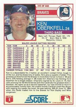 Ken Oberkfell  baseball card collectible - Main Image 2
