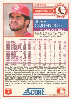 Jose Oquendo  baseball card collectible - Main Image 2