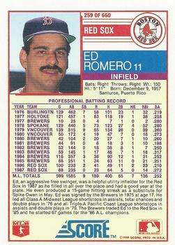 Ed Romero  baseball card collectible - Main Image 2