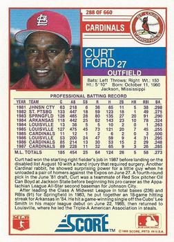Curt Ford  baseball card collectible - Main Image 2