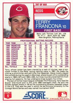 Terry Franconia  baseball card collectible - Main Image 2