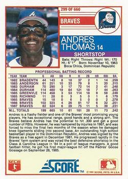 Andres Thomas  baseball card collectible - Main Image 2