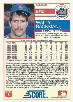 Wally Backman  baseball card collectible - Main Image 2