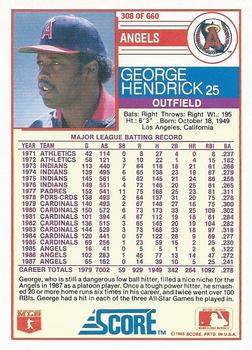 George Hendrick  baseball card collectible - Main Image 2