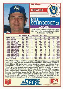 Bill Schroeder  baseball card collectible - Main Image 2