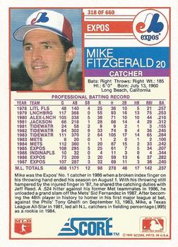Mike Fitzgerald  baseball card collectible - Main Image 2