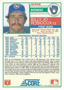 Billy Jo Robidoux  baseball card collectible - Main Image 2