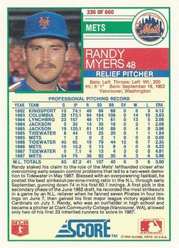 Randy Myers  baseball card collectible - Main Image 2